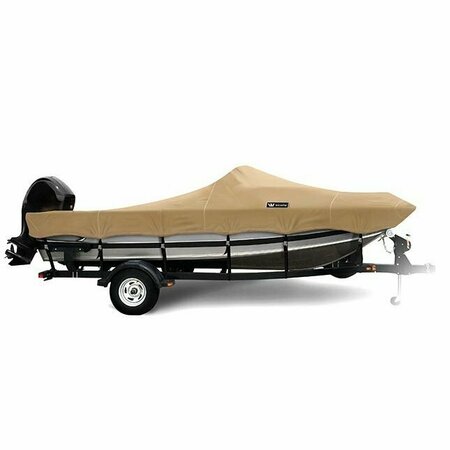 EEVELLE Boat Cover ALUMINUM FISHING High Windshield, Outboard Fits 29ft 6in L up to 102in W Khaki WSAFH29102B-KHA